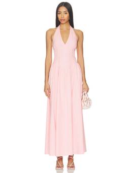 MORE TO COME - Bexley Women's Halter Neck Boned Bodice Maxi Dress Pink