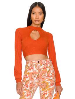 MORE TO COME - Amyra Women's V-Neck Star Knit Pullover Sweater Off White