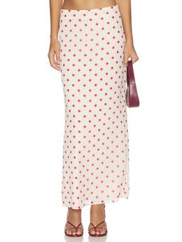 MORE TO COME - Annie Women's Polka Dot Maxi Skirt White