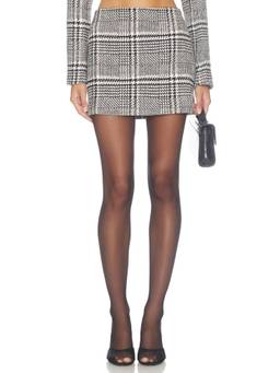 MORE TO COME - Davina Women's Tweed Checks Mini Skirt Grey