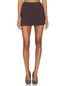 MORE TO COME - Miley Women's Tailored Twill Mini Skirt Brown
