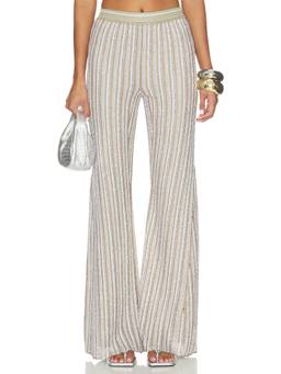 Missoni - Women's High-Waist Pull-On Flared Trousers Metallic