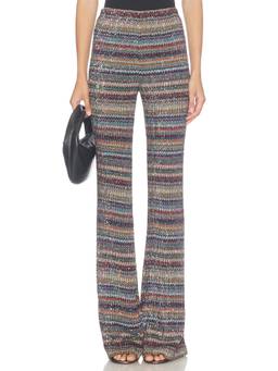 Missoni - Sequin Women's High-Waist Pull-On Wide Trousers Multi-Color