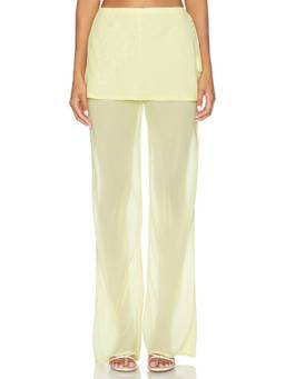 MADISON THE LABEL - x REVOLVE Women's Wrap Overlay Wide Palazzo Pants Yellow