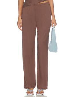 MADISON THE LABEL - Ari Women's Elastic Waist Wide-Leg Palazzo Pants Brown
