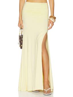 MADISON THE LABEL - x REVOLVE Women's Ruched High Waist Maxi Skirt Yellow