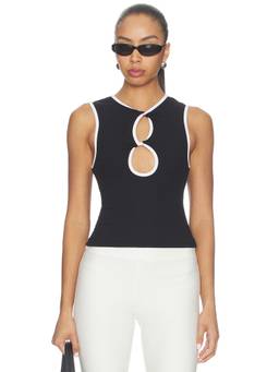 MADISON THE LABEL - Women's Sleeveless Keyhole Tank Top Black