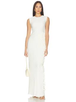 Mayle Vasquez - Costa Clara Women's Floral Pleated Maxi Dress White