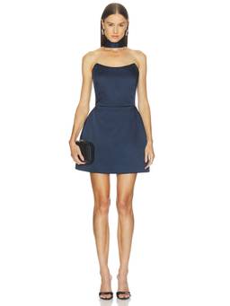 Nadine Merabi - Satin Women's Strapless Boned Mini Dress Navy Blue