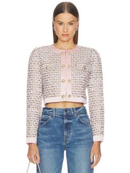 Nadine Merabi - Remy Women's Tweed Cropped Jacket Pink