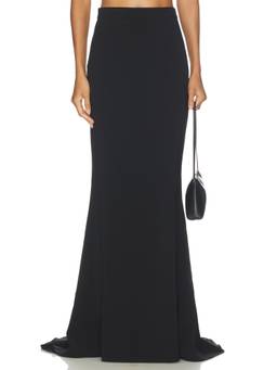 Nadine Merabi - Carolina Women's High-Waist Crepe Maxi Skirt Black