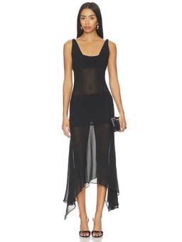 NBD - Azura Women's Sheer Georgette Cowl Neck Maxi Dress Black