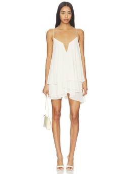 NBD - Kalika Women's Tiered V-Neck Mini Dress Off White