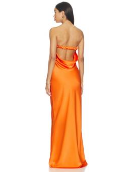 NBD - Indira Women's Strapless Satin Gown Orange