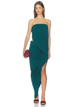 NBD - Asha Women's Strapless Draped Maxi Dress Green