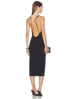 NBD - Rukmini Women's Plunging Neck Bodycon Midi Dress Black
