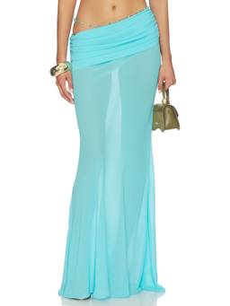 NBD - Kalika Women's Beaded Pull-On Maxi Skirt Blue