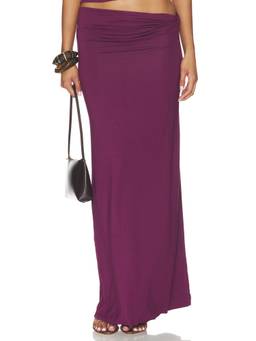 NIA - Pietro Women's Jersey Pull-On Maxi Skirt Plum