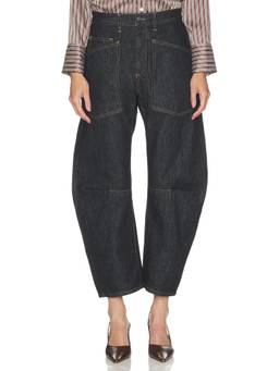 NILI LOTAN - Shon Women's High-Waist Utility Pocket Straight Jeans Indigo
