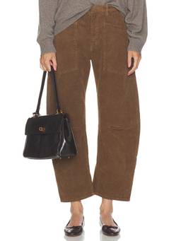 NILI LOTAN - Shon Women's Mid-Waist Stretch Velvet Straight Trousers Brown