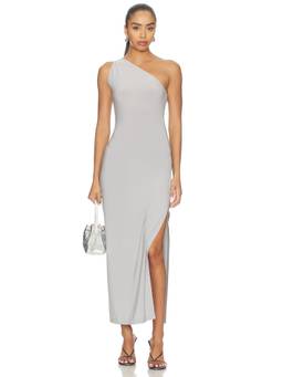 Norma Kamali - Lifestyle Women's One Shoulder Stretch Jersey Maxi Dress Grey