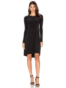 Norma Kamali - Oversized Women's V-Neck Side Drape Shirt Dress Red