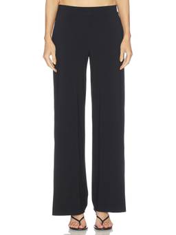 Norma Kamali - Flat Front Women's Wide-Leg Palazzo Pants Black