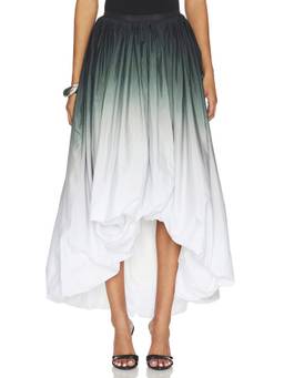 Norma Kamali - Hi Low Women's Ombre Bubble Hem Maxi Skirt Black