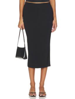 Norma Kamali - Flat Front Women's Pull-On Straight Midi Skirt Black