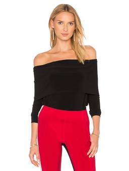 Norma Kamali - Wing Sleeve Women's Ruched Side Drape Stretch Jersey Top Brown