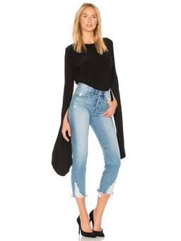 Norma Kamali - Cap Sleeve Women's Structured Shoulder Stretch Jersey Bodysuit Black