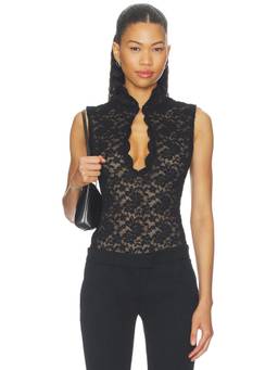Nookie - Mystique Women's Lace Sleeveless High Neck Bodysuit Black