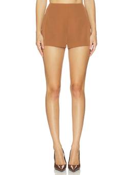 NONchalant Label - Women's High-Waist Tailored Suiting Shorts Brown