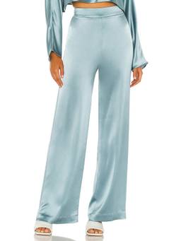 NONchalant Label - Paris Women's Pleated Wide-Leg Palazzo Pants Blue