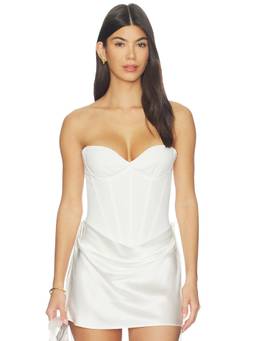 Natalie Rolt - Verity Women's Boned Strapless Corset Top White