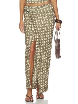 Nanushka - Tozi Women's Printed Wrap Maxi Skirt Green