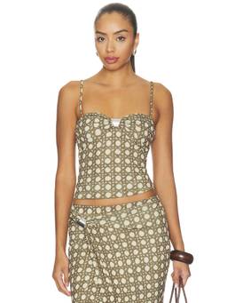 Nanushka - Kauit Women's Printed Strapless/Tube Tank Top Beige