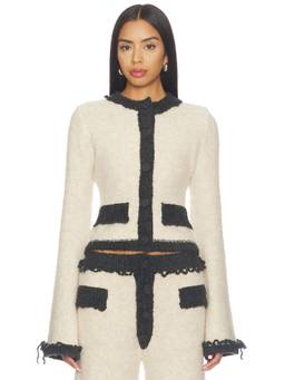 Orseund Iris - Boucle Lounge Women's Button-Down Knit Blazer Jacket Cream