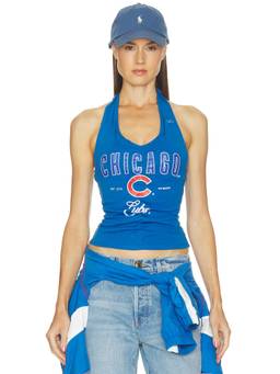 Off Season - Chicago Cubs Women's Ruched Halter Tank Top Blue