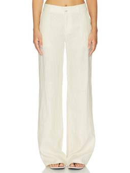 OW Collection - Luma Women's Wide-Leg Linen Palazzo Pants Off White
