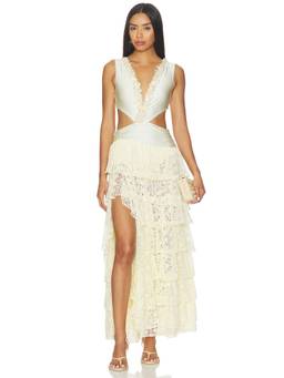 PatBO - Martina Women's Cut-Out Open-Back Maxi Dress Ivory