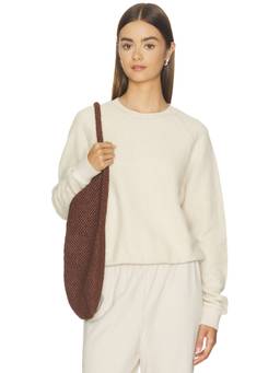 perfectwhitetee - Inside Out Fleece Women's Shrunken Crew Neck Sweatshirt Off White