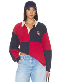 Found - Crestfield Rugby Women's Colorblock Crest Detail Rugby Top Multi-Color