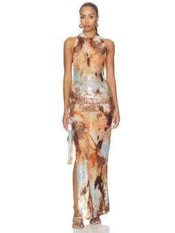 Paris Georgia - Bex Women's Halter Neck Sequin Maxi Dress Multi-Color