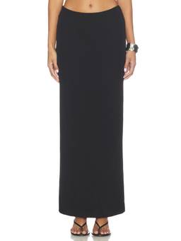 Paris Georgia - Half Moon Women's High-Waist Maxi Skirt Black