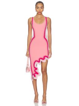 PH5 - Aster Reversible Women's Sleeveless Asymmetric Hem Midi Dress Pink