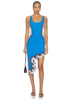 PH5 - Aster Women's Reversible Asymmetric Hem Midi Dress Blue