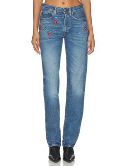 POLO RALPH LAUREN - Rigid Denim Women's Bead Detailing Straight Jeans Blue