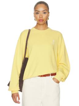 POLO RALPH LAUREN - Island Fleece Women's French Terry Crew Neck Sweatshirt Yellow