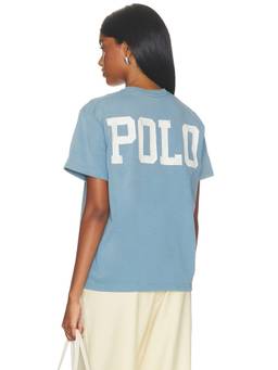 POLO RALPH LAUREN - Jersey Knit Women's Graphic Crew Neck T-Shirt Blue